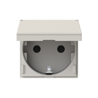 Розетка ABB Zenit з заземлюючим контактом захисними шторками з кришкою 2 мод. дюна N2288.1DN