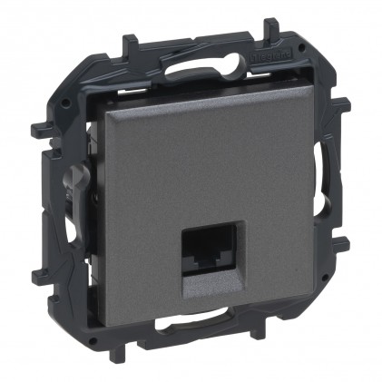 Розетка комп'ютерна 1*RJ45 cat.5e UTP н/екр. LEGRAND Niloé Step сталь