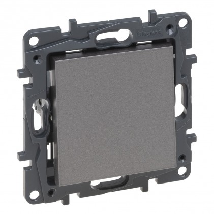 Вимикач прохідний LEGRAND Niloé Step 1-клавішний (сх.6) 10А сталь