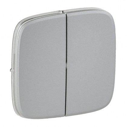 Клавиша выключателя двойная LEGRAND Valena Allure алюминий