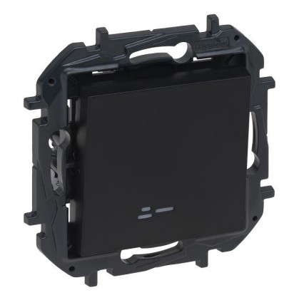 Выключатель LEGRAND Niloé Step 1-клавишный с подсветкой (сх.1) 10А черный