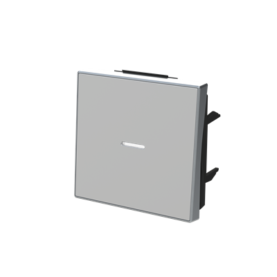 Клавиша одинарная АВВ Sky Niessen с подсветкой серебряная