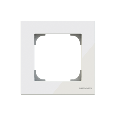 Рамка 1-м АВВ Sky Niessen стекло белое