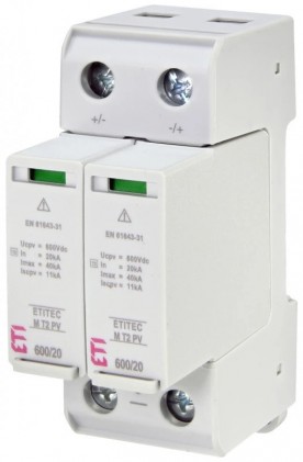 Обмежувач перенапруги ETITEC M T2 PV 600/20 (для PV систем) ETI