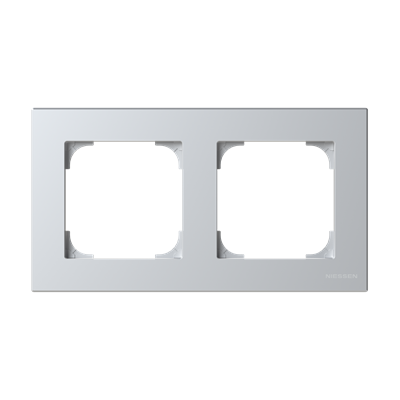 Рамка 2-м АВВ Sky Niessen срібна
