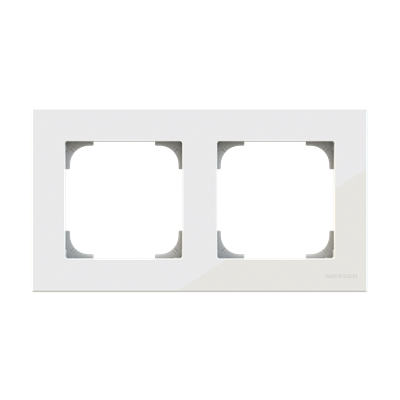 Рамка 2-м АВВ Sky Niessen стекло белое