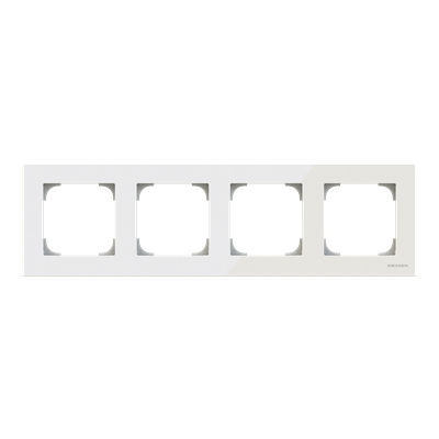 Рамка 4-м АВВ Sky Niessen стекло белое