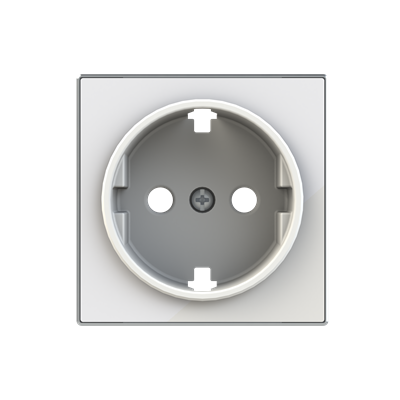 Центральная плата розетки с зк АВВ Sky Niessen белое стекло