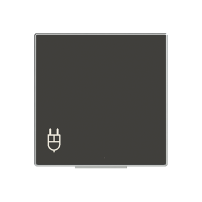 Центральна плата розетки з зк та кришкою АВВ Sky Niessen чорний оксамит