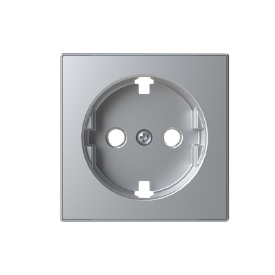 Центральная плата розетки с зк плоская АВВ Sky Niessen серебряная