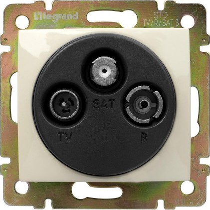 Розетка TV-R-SAT 2400MHz 1.5dB LEGRAND Valena Classic слоновая кость