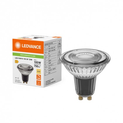 Led лампа LEDVANCE PAR16 100 36° 8W/830 230V GU10 DIМ Р