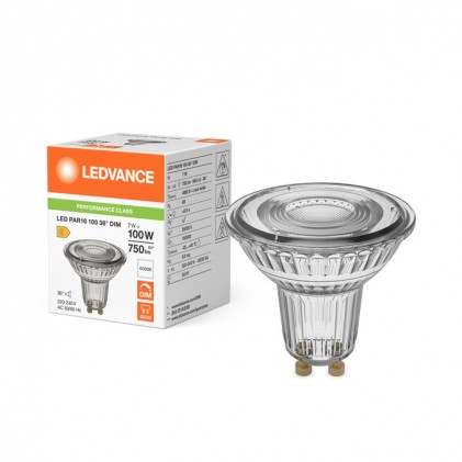 Led лампа LEDVANCE PAR16 100 36° 7W/840 230V GU10 DIМ Р