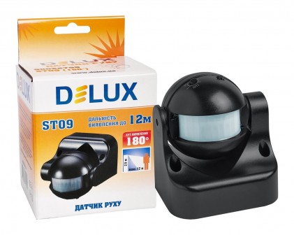 Датчик руху DELUX ST09 (180°) чорний