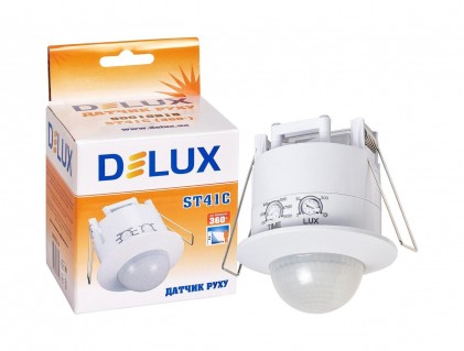 Датчик руху DELUX ST41С (360°) врізний білий
