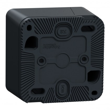 Розетка SCHNEIDER з з/к16A шторками та кришкою зовнішнього монтажу "електромобіль" IP55 Mureva Styl чорний