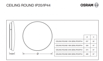 Світильник OSRAM Ceiling Round 24W 865 IP20 EUE світлодіодний
