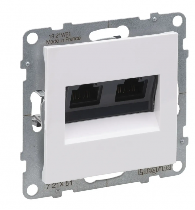 Розетка информационная двойная LEGRAND Suno RJ45 CAT5E UTP белая