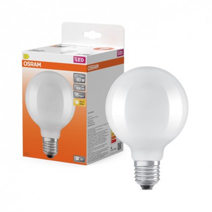 Лампа OSRAM LEDS G95 60 5.9W/827 230V GL FR E27 светодиодная