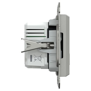 Зарядка подвійна SCHNEIDER ASFORA USB type A+С 3.4А 21Вт алюміній