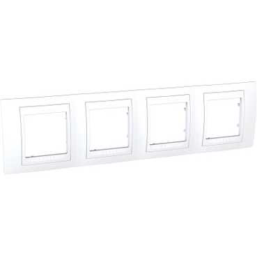 Рамка SCHNEIDER UNICA MGU6.008.18 4 места горизонтальная белый/белый