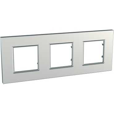 Рамка SCHNEIDER UNICA QUADRO MGU6.704.55 2 места серебро