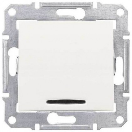 Вимикач SCHNEIDER Sedna SDN1400121 1кл. (Сх.1) з підсвічуванням білий