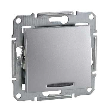 Выключатель SCHNEIDER Sedna SDN1400160 1кл. (сх.1) с подсветкой алюминий