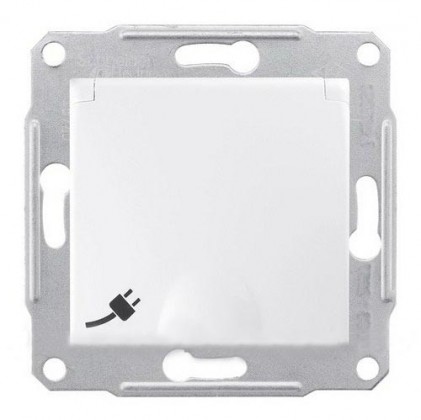 Розетка SCHNEIDER Sedna SDN3100121 з заземл.контактом з захисними шторками і кришкою білий