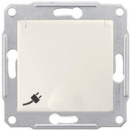 Розетка SCHNEIDER Sedna SDN3100123 з заземл.контактом з захисними шторками і кришкою слонова кістка