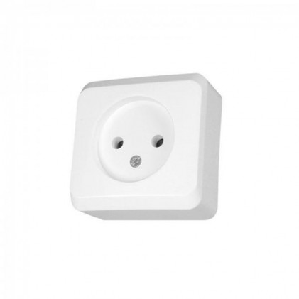 Розетка SCHNEIDER PRIMA WDE001000 без заземляющего контакта без защитных шторок откр. установка белая