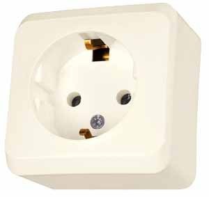 Розетка SCHNEIDER PRIMA WDE001180 с заземляющим контактом с защитными шторками откр. установка крем