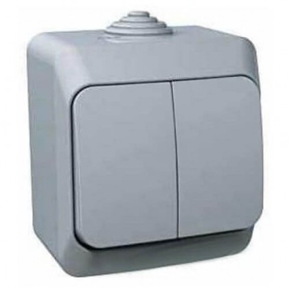 Выключатель SCHNEIDER CEDАR WDE000650 2кл. наружный IP 44 серый