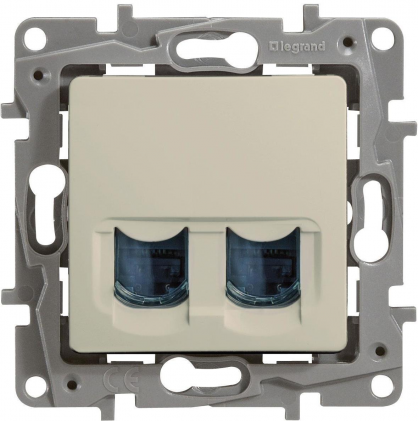 Розетка компьютерная двойная LEGRAND Etika 2хRJ45 кат 5 UTP слоновая кость