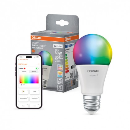 Лампа OSRAM SMART+ MATTER Multicolor Classic A60 9W E27