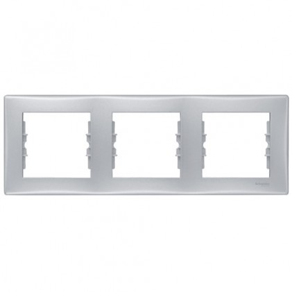 Рамка SCHNEIDER SEDNA SDN5800560 3 места алюминий