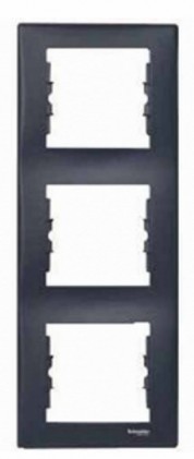 Рамка SCHNEIDER SEDNA SDN5801370 вертикальна 3 місця графіт