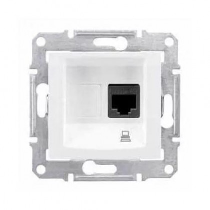 Розетка SCHNEIDER Sedna SDN4300121 комп'ютерна RJ45 кат.5-е UTP 1 мод. біла