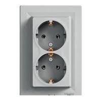 Розетка SCHNEIDER ASFORA EPH9900161 з з/к подвійна вертикальна алюміній