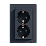 Розетка SCHNEIDER ASFORA EPH9900171 с з/к двойная вертикальная антрацит