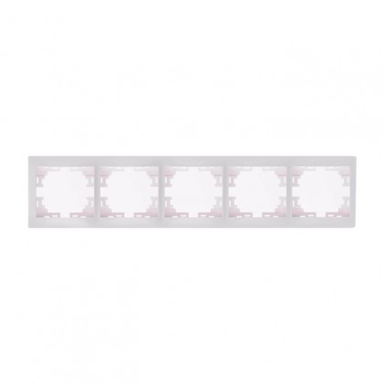 Рамка LEZARD Mira 701-0200-150 горизонтальная без вставки 5 мест белая