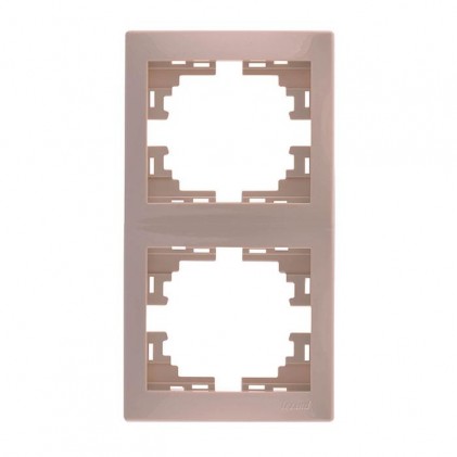 Рамка LEZARD Mira 701-0300-152 вертикальная без вставки 2 места крем