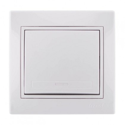 Вимикач LEZARD Mira 701-0202-100 1кл. білий
