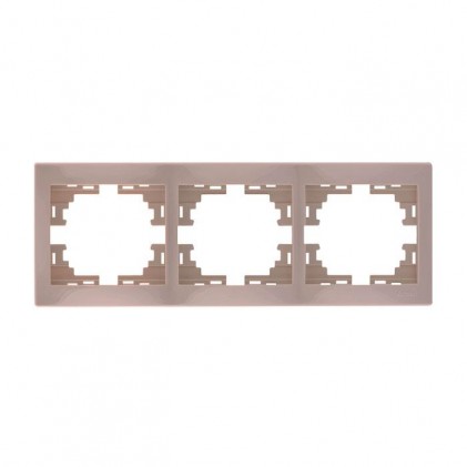 Рамка LEZARD Mira 701-0300-148 горизонтальная без вставки 3 места крем