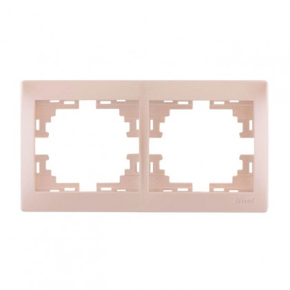 Рамка LEZARD Mira 701-3000-147 горизонтальная без вставки 2 места жемчужно-белая
