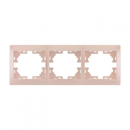 Рамка LEZARD Mira 701-3000-148 горизонтальная без вставки 3 места жемчужно-белая
