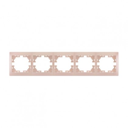 Рамка LEZARD Mira 701-3000-150 горизонтальна без вставки 5 місць перлинно-біла