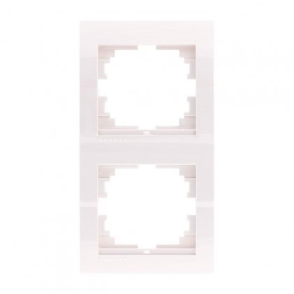 Рамка LEZARD Deriy 702-0200-152 вертикальная без вставки 2 места белая