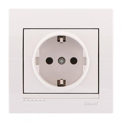 Розетка LEZARD Deriy 702-0202-122 c заземлюючим контактом біла