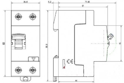 Дифференциальное реле LEGRAND RX3 30mA 63А 2п AC 402026